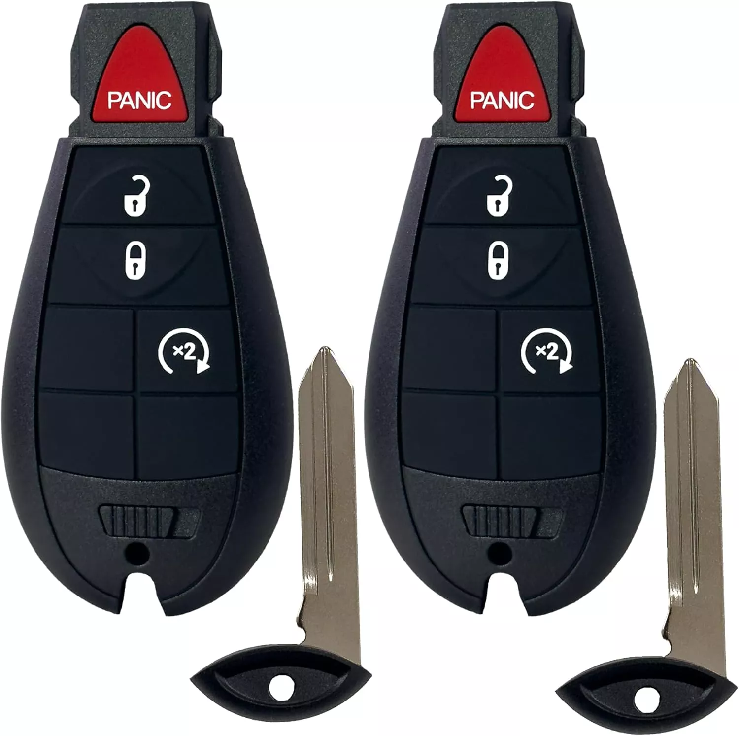Key Fob FoBik Replacement Compatible with Dodge Ram 1500, 2500, 3500, 4500, 5500 (2013-2021) Keyless Entry Remote Control (FCC ID: GQ4-53T) 2 Set