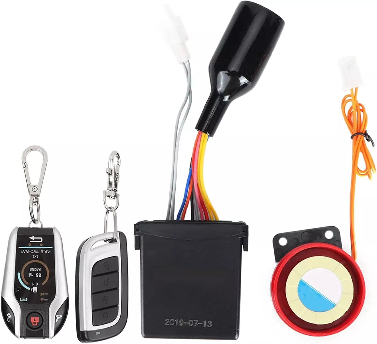 Motorcycle Alarm System,2 Way Motorcycle Alarm System Anti Theft,Vehicle Alarm And Safety 105-125Db Motorcycle 2 Way Remote Alarm Horn Security System With Engine Start