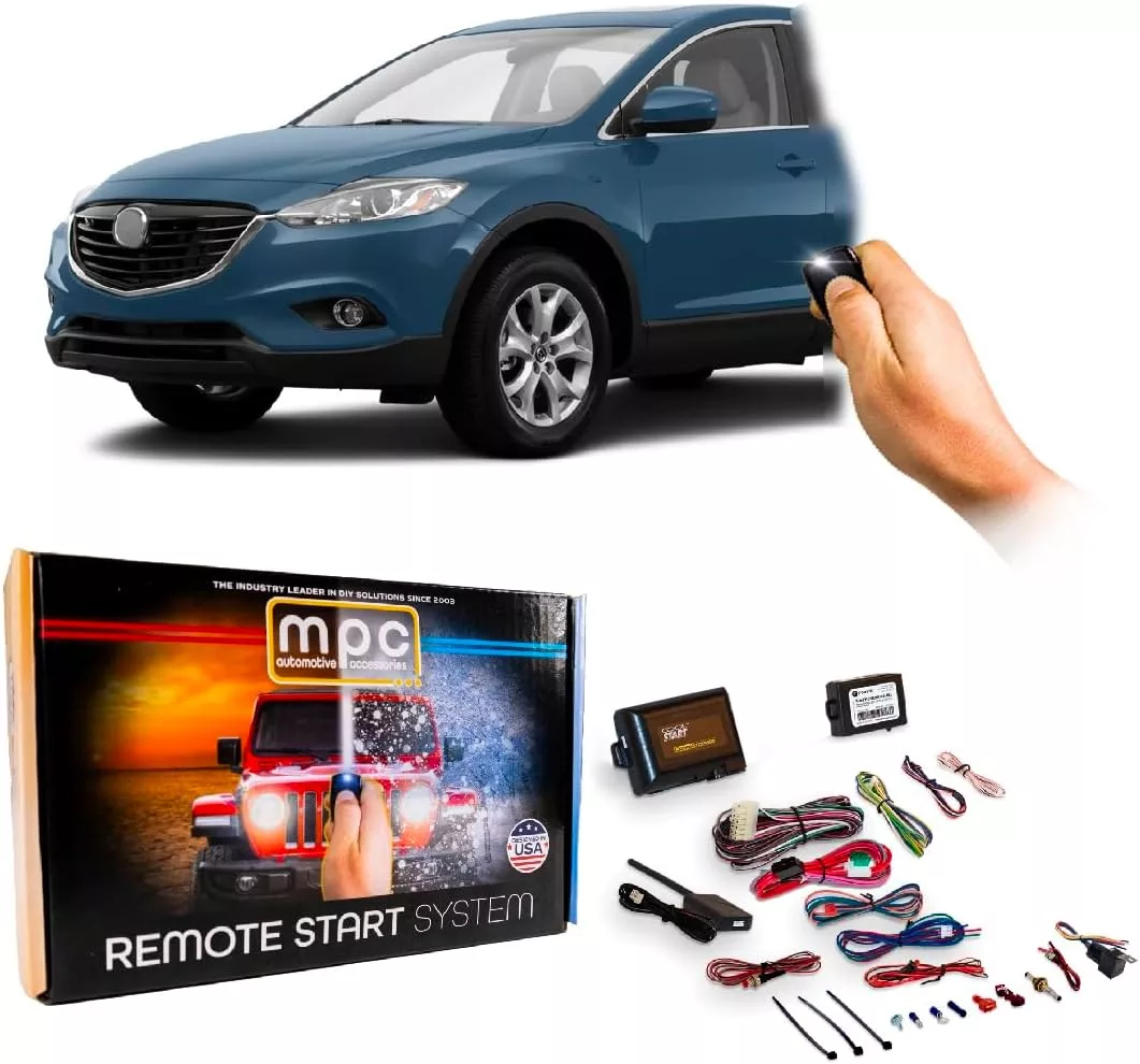 MPC Remote Start Kit Compatible with Mazda CX-9 2009-2014 || 2X 4-Button Extended Range Remotes || Keyless Entry || Phone App Compatible || USA Tech Support